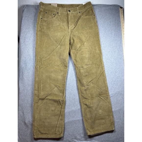 Levi's Low Pro Corduroy Pants  Women's Size 31x30 Gold Straight Leg Mid Rise NWT - Picture 2 of 8